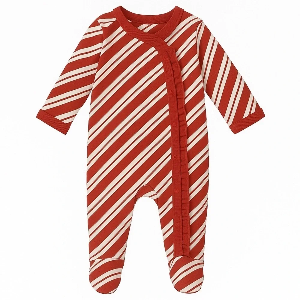 Candy Cane Stripe Holiday Pajama Onesie